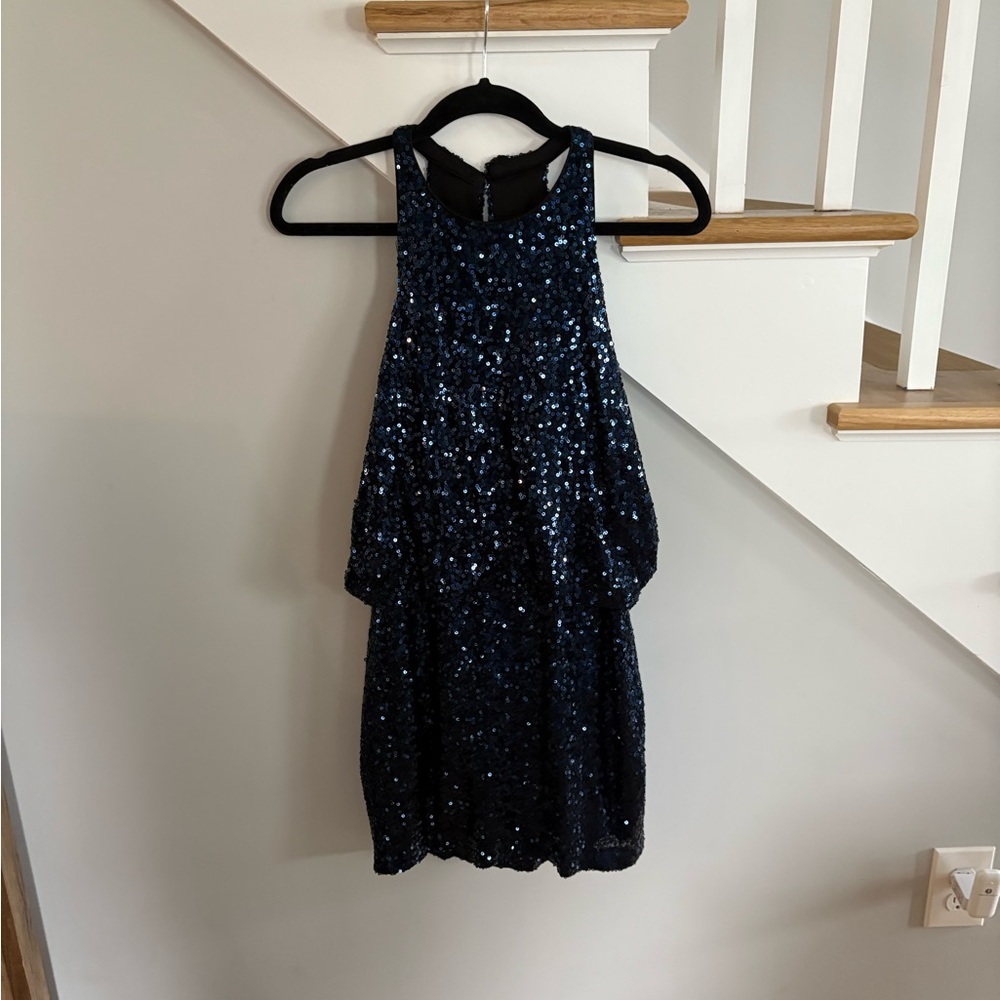 Sparkling Navy Sequin Dress